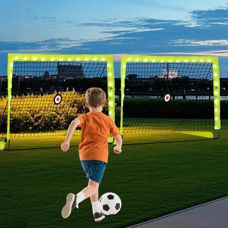 Advwin Light Up Soccer Goals for Kids 2 Pack