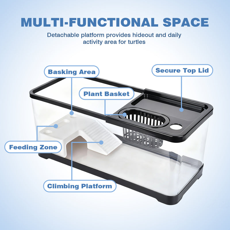 Advwin Turtle Tank Kit with Basking Platform & Basking Light