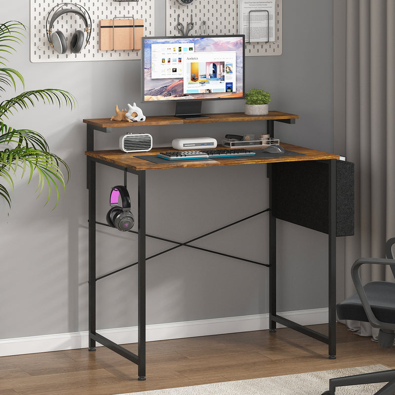 Advwin 80cm Computer Desk w/ Adjustable Monitor Stand