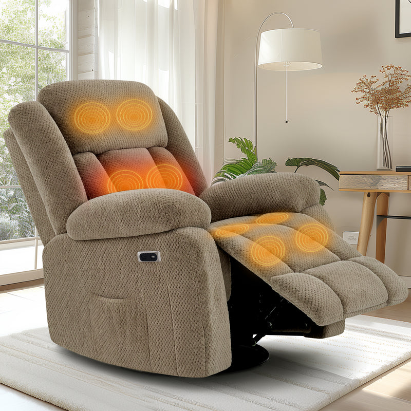 Advwin 8-Point Electric Heat Massage Chair Light Brown
