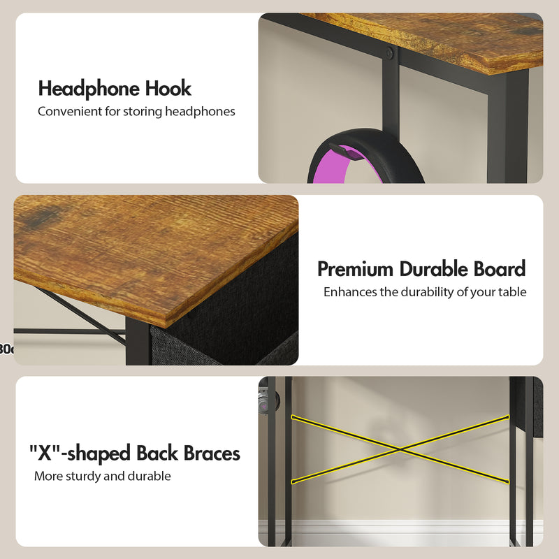 Advwin 80cm Computer Desk w/ Adjustable Monitor Stand