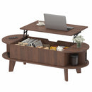 Advwin 120cm Oval Lift Top Coffee Table w/ Hidden Storage