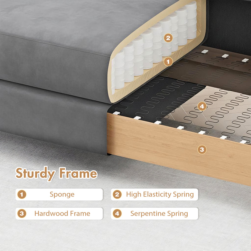 Advwin 2-Seater Velvet Fabric Loveseat Sofa 120cm