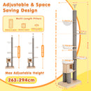 Advwin Tall Floor to Ceiling Cat Tree Adjustable Grey