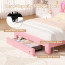 Advwin LED Velvet Bed Frame w/ Adjustable Headboard Double