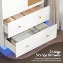 Advwin 2 Doors Armoire Wardrobe Closet with Mirror