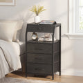 Advwin Bedside Table with 3 Drawers and Charging Station