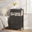 Advwin Bedside Table with 3 Drawers and Charging Station