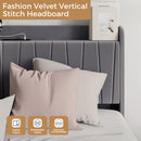 Advwin Bed Frame with Storage Drawers Dark Grey