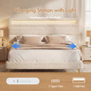 Advwin Cloud Bed Frame with LED Light Charging Ports