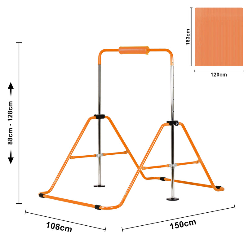 Advwin Kids Gymnastics Bar with Swing & Mat & Rings