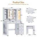 Advwin Dressing Table Vanity Desk w/ Mirror RGB Cabinet