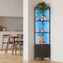 Advwin 4-Tier Corner Cabinet with LED Light 160cm (Pre-Order)
