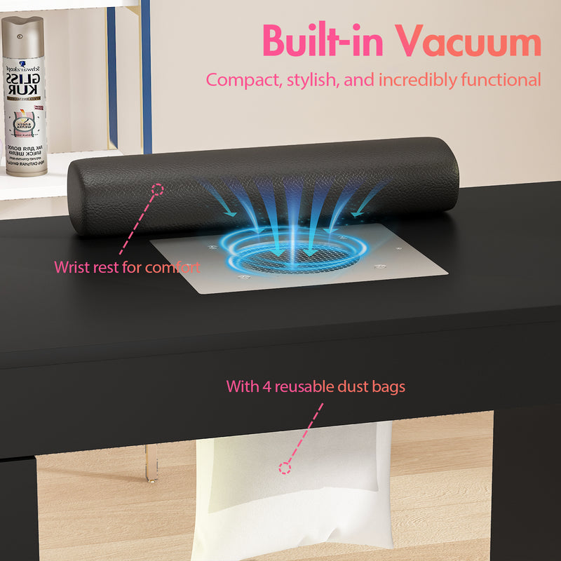 Advwin Manicure Table w/ Dust Collector LED Light