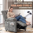 Advwin Recliner Chair Electric Adjustable backrest and footrest Grey