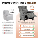 Advwin Recliner Chair Electric Adjustable backrest and footrest Grey