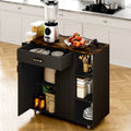 Advwin Kitchen Island Cart on Wheels with Charging Station