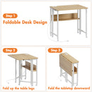 Advwin 80cm Folding Computer Desk w/ Charging Station & Shelf