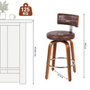 Advwin Set of 2 Bar Stools with Backrest 360° Swivel