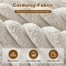 Advwin 132cm Corduroy Chaise Lounge Chair with Cushion