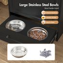 Advwin Dog Feeding Station with Storage & Steel Bowls