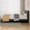 Advwin Single Bed Frame Upholstered Black Platform Base