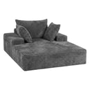 Advwin 132cm Corduroy Chaise Lounge Chair with Cushion