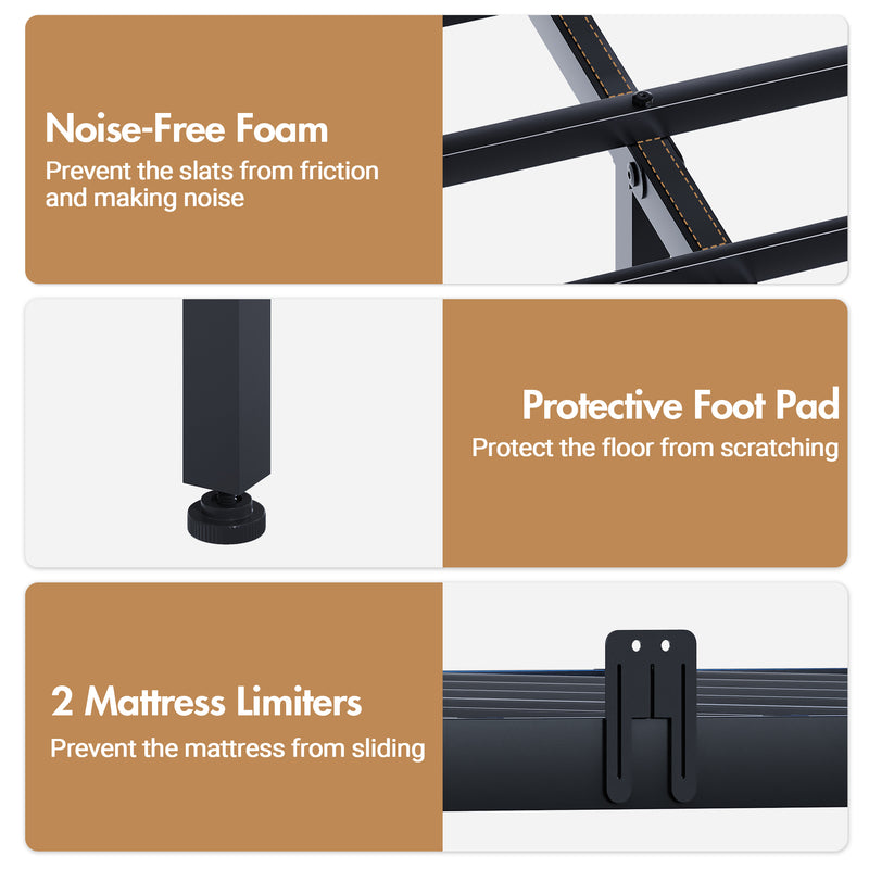 Advwin Bed Frame with 4 Storage Drawers & Charging Station