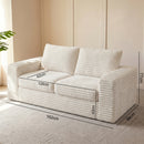 Advwin 162cm Loveseat Floor Sofa Corduroy Boneless Couch
