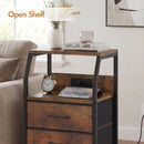 Advwin Bedside Table with 4 Drawers and Charging Station