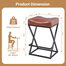 Advwin Set of 4 PU Leather Bar Stools with Footrest