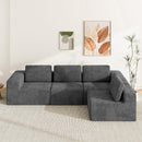 Advwin 4 Seater L-Shaped Chenille Modular Sectional Sofa