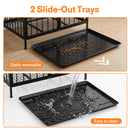 Advwin 2-in-1 Dog Crate Furniture with Trays for 2 Dogs