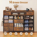 Advwin 14 Fabric Drawer Dresser with Charging Station