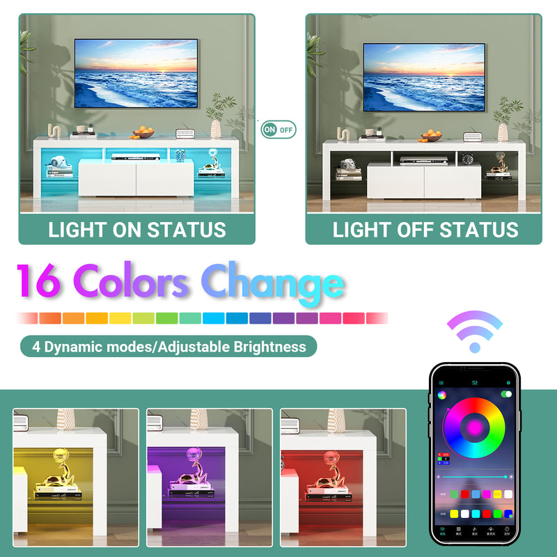 Advwin 160cm Entertainment Unit TV Stand with RGB LED Light