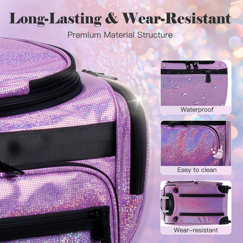 Advwin 26Inch Rolling Dance Bag with Garment Rack