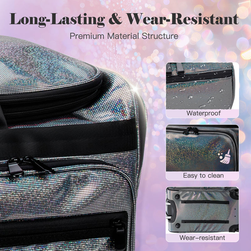 Advwin 28Inch Rolling Dance Bag with Garment Rack