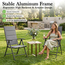 Advwin Folding Patio Chairs Set of 2 w/ Adjustable Backrest