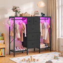 Advwin Fabric Drawer Dresser with Hanging Rack