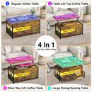 Advwin 4-in-1 LED Lift Top Coffee Table