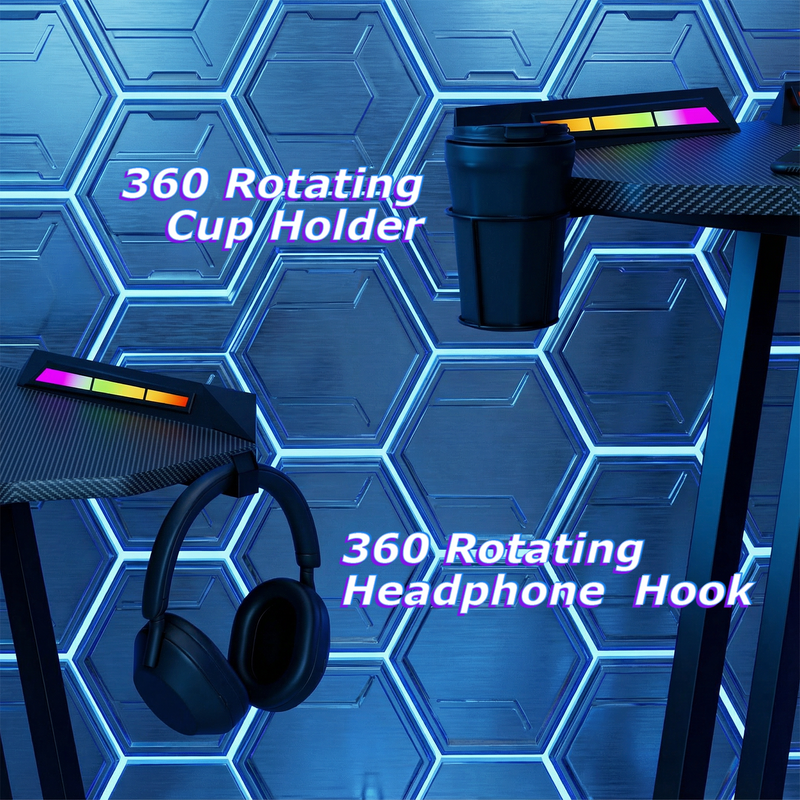 Advwin Computer Gaming Desk 140cm RGB LED