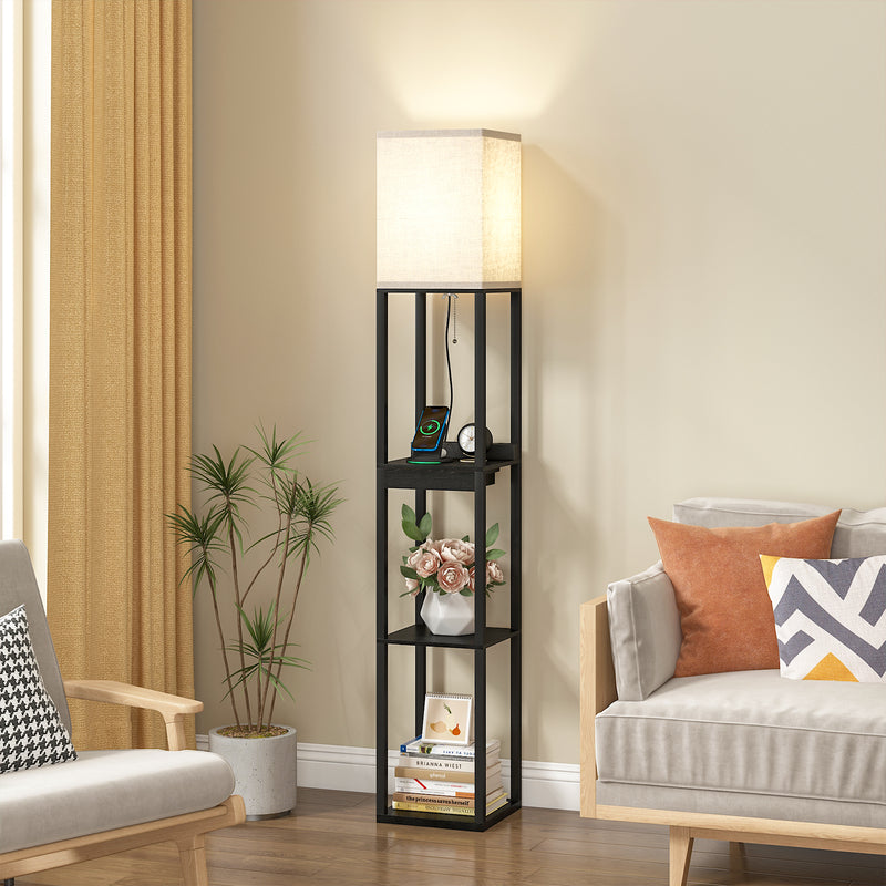 Advwin 3-Tier Floor Lamp Shelf Storage