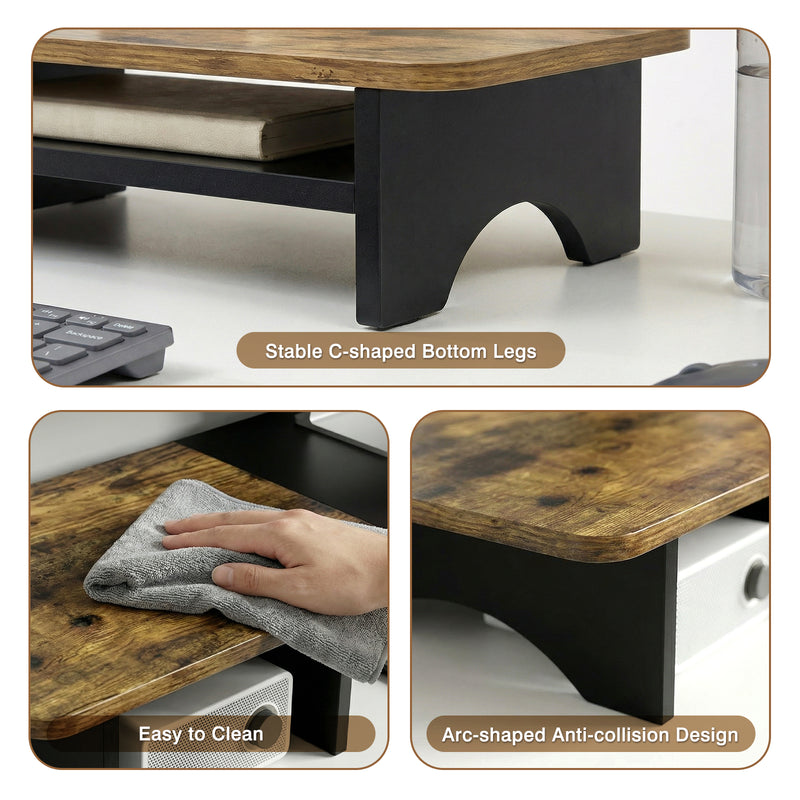 Advwin 100cm Dual Monitor Stand with Storage