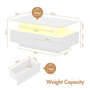 Advwin LED Coffee Table with 4 Storage Drawers