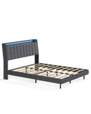 Advwin Double Floating Bed Frame with Storage Headboard