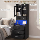 Advwin 125cm Tall Bedside Table with Charging Station