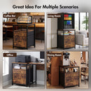 Advwin Mini Fridge Stand with 2 Drawers and Open Shelf