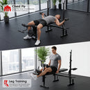 Advwin 300KG Adjustable Weight Bench Set w/ Squat Rack