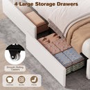 Advwin Hidden Storage Bed Frame w/ Charging Station Beige