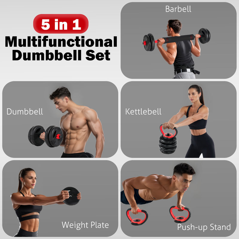 Advwin 5-in-1 Adjustable Dumbbells Set 15kg